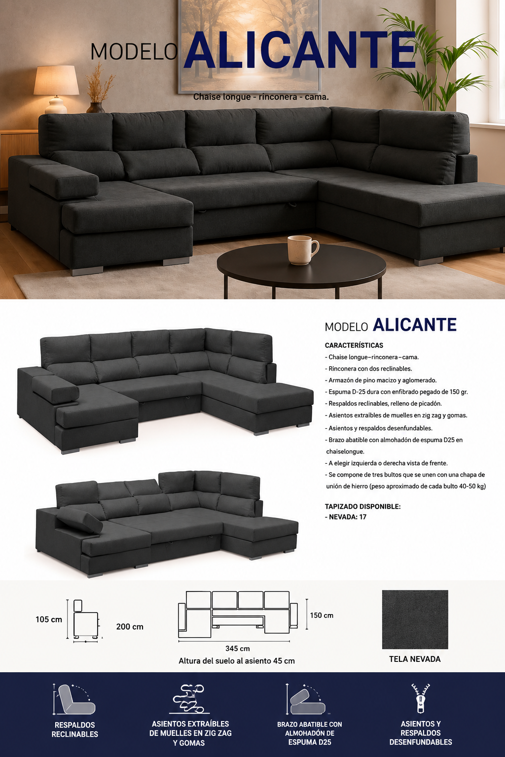 Sofá Rinconero ALICANTE - Imagen 3