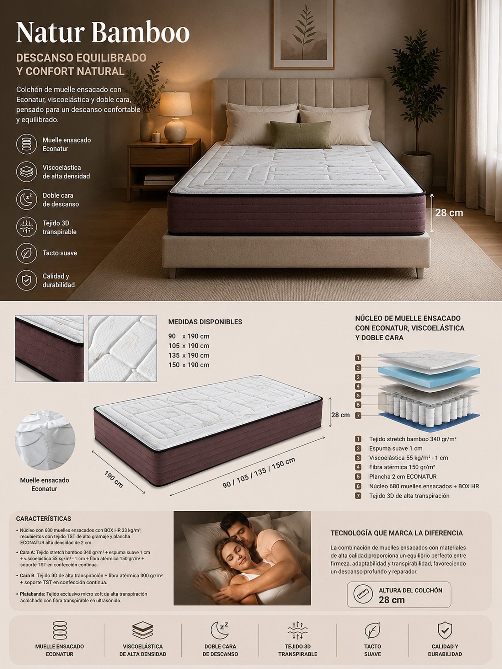 Colchón Natur Bamboo | NovaDreams